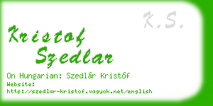 kristof szedlar business card