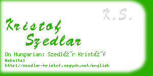 kristof szedlar business card